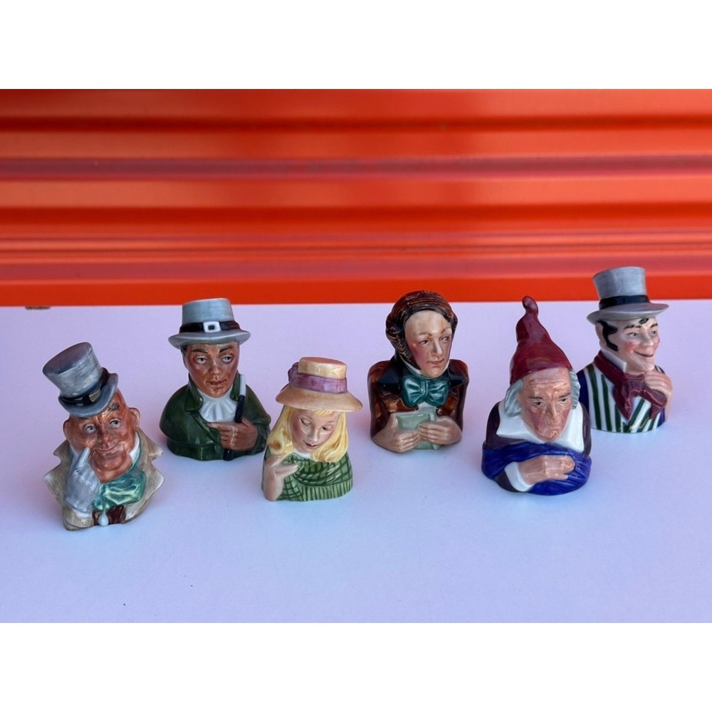 Vintage Dickens House Museum Figurines Set of 6 Miniature Fine Porcelain Busts